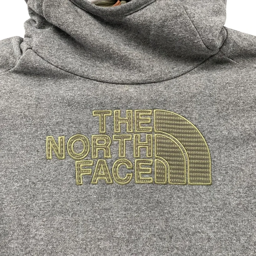 The North Face Mens‎ Gray Sleeveless Hoodie Vest XL Embroidered Logo Funnel Neck